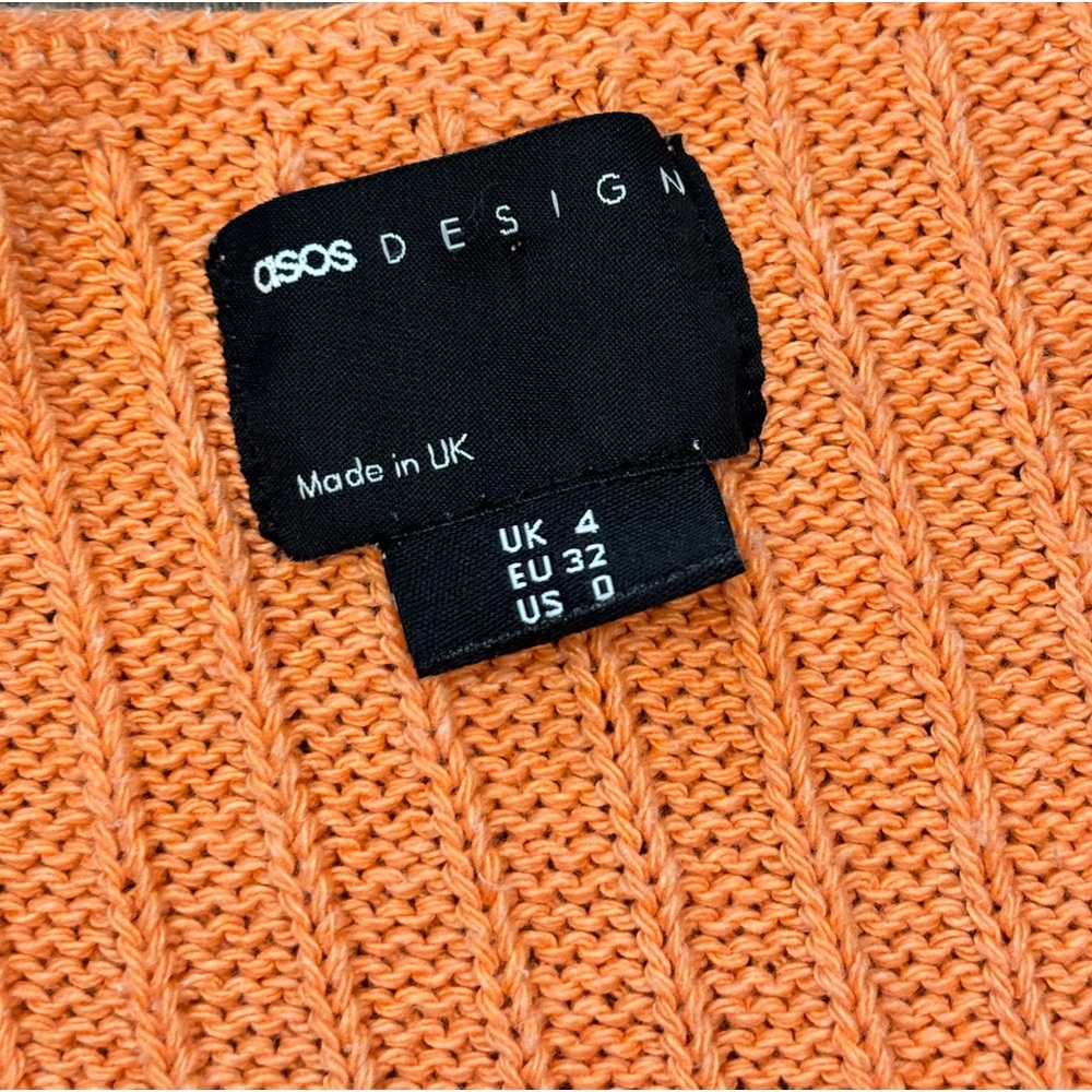 ASOS Orange Knit V-Neck Tank - Picture 3 of 4